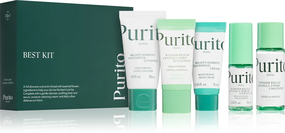Purito Seoul Best Kit - Набор для путешествий, восстанавливающий кожу, 5 шт