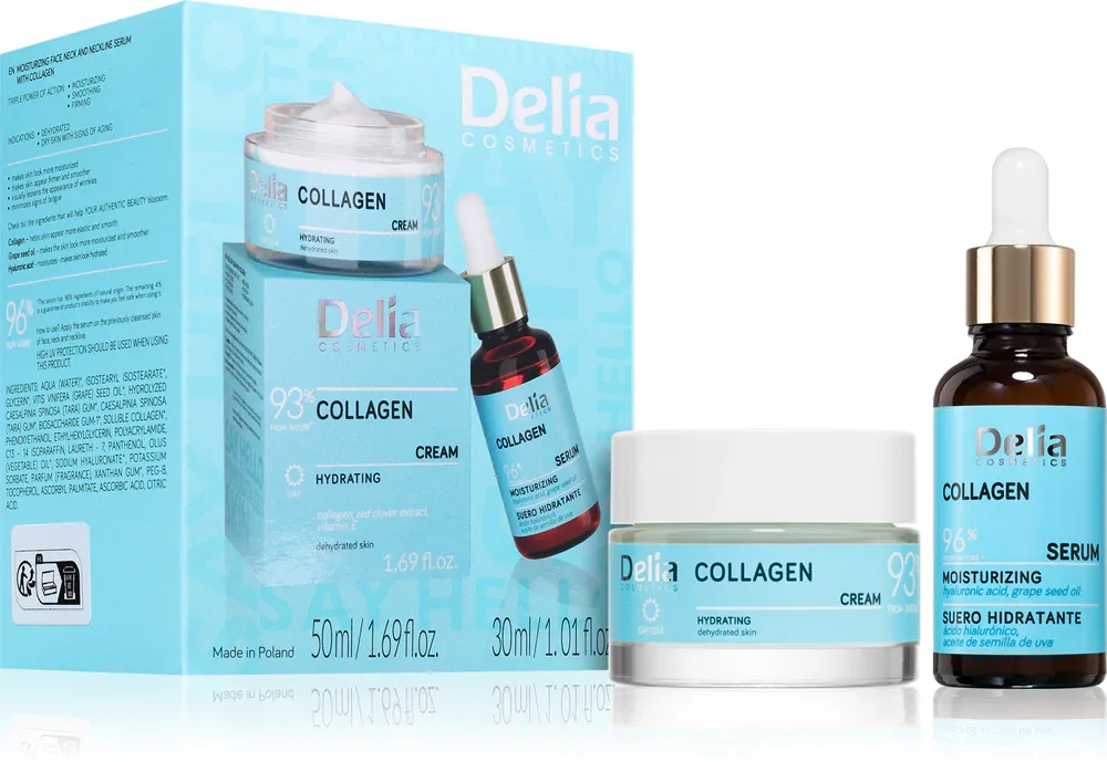 Delia Cosmetics Collagen Set - Подарочный набор для лица, шеи и декольте, 80 мл