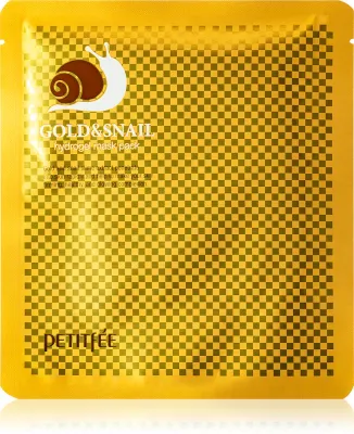 Petitfée Gold & Snail - Тканевая маска для лица Petitfee Gold Snail с золотом и муцином улитки, увлажняющая, 5× 30 г, 30 г