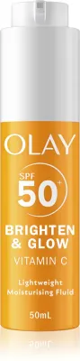 Olay Vitamin C Brighten & Glow - Увлажняющий флюид с ниацинамидом SPF 50+, 50 мл