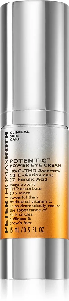 Peter Thomas Roth Potent-C Power Eye Cream - Увлажняющий крем для глаз против отеков и темных кругов, 15 мл