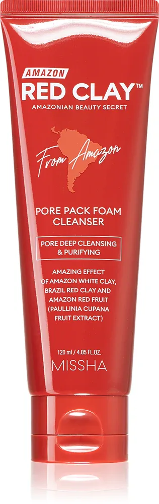 Missha Amazon Red Clay™ - Пенка глубокого очищения с глиной, 120 мл