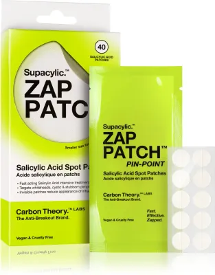 Патчи против акне Carbon Theory Zap Patch Pin Point с салициловой кислотой, для проблемной кожи, 40 шт