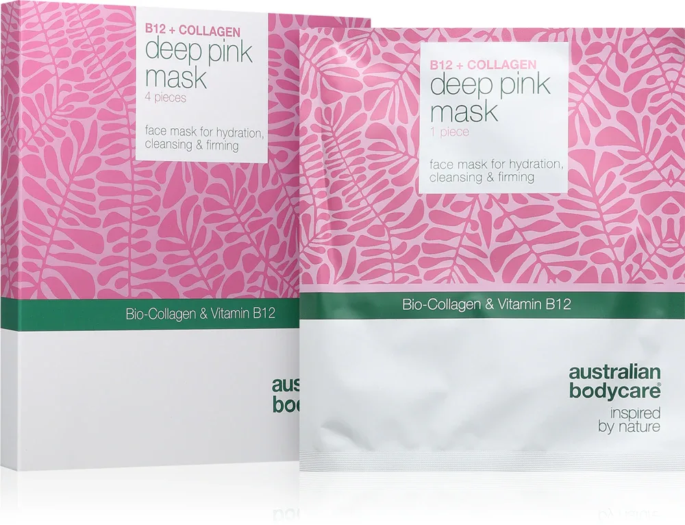 Маска для лица Australian Bodycare B12 + Collagen тканевая, увлажняющая, 4 шт