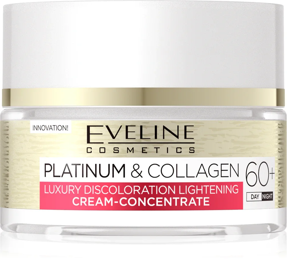 Eveline Cosmetics Platinum & Collagen - антивозрастной крем для лица на день и на ночь 60+, 50 мл