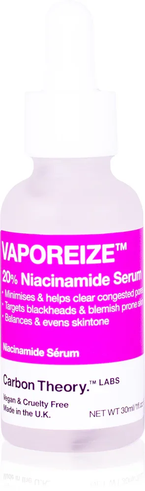 Carbon Theory Vaporeize 20% Niacinamide Serum - Сыворотка для лица с ниацинамидом и цинком, 30 мл