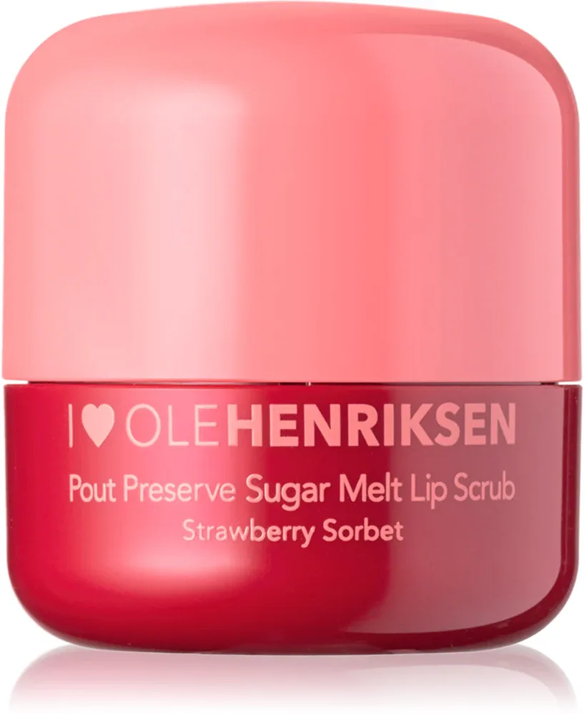 Скраб для губ OLEHENRIKSEN Pout Preserve Sugar Melt Exfoliating Lip Scrub сахарный, с ароматом клубники, 8 г, оттенок Strawberry Sorbet