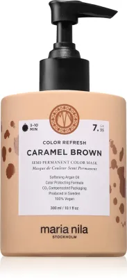 Maria Nila Colour Refresh - Нежная питательная маска без постоянных красящих пигментов, Caramel Brown 7.35 300 мл