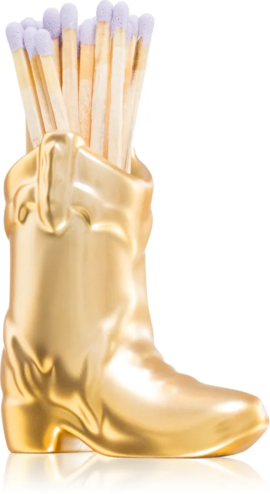 Держатель для спичек Paddywax Cowboy Boot Match Holder в форме ковбойского сапога, 25 г Gold Metallic
