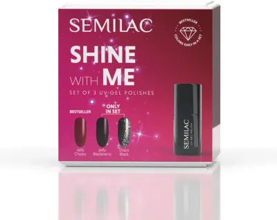 Semilac Set Shine With Me - Набор гель-лаков для ногтей с использованием УФ/LED лампы