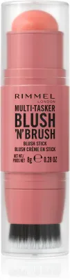 Rimmel Multi-Tasker Blush'N'brush - Румяна для щек в стике с кисточкой, 8 г, оттенок 100 Cotton Candy