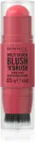 Rimmel Multi-Tasker Blush'N'brush - Румяна для щек в стике с кисточкой, 8 г, оттенок 150 Cherry On Point — фото 1