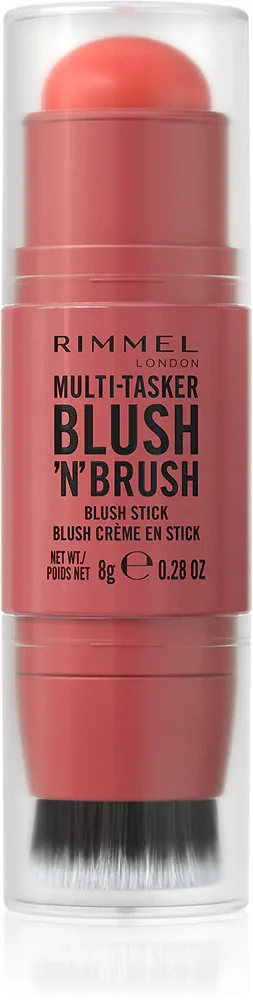 Rimmel Multi-Tasker Blush'N'brush - Румяна для щек в стике с кисточкой, 8 г, оттенок 250 Coral Dust