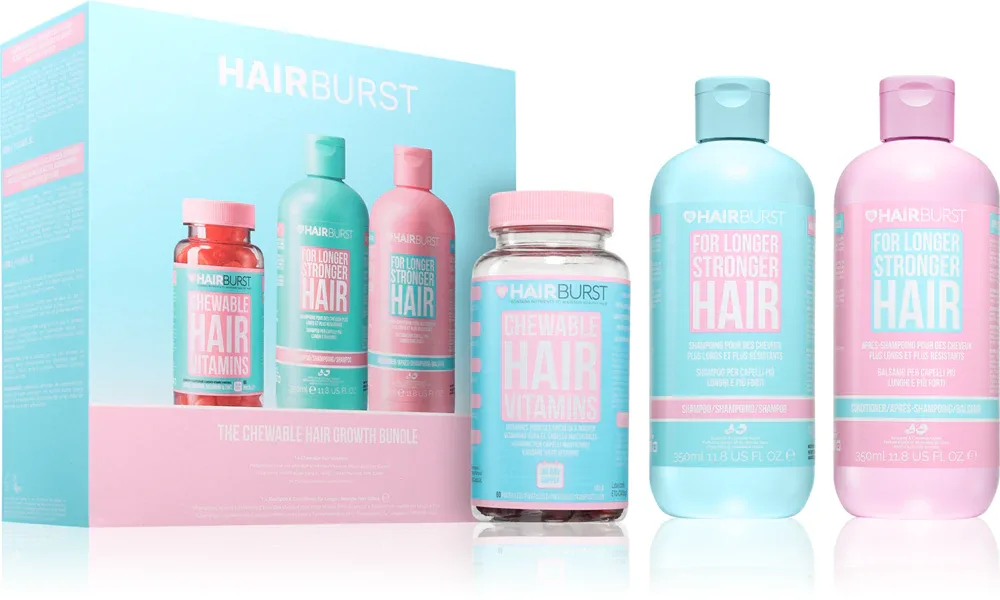 Набор для волос Hairburst The Chewable Hair Growth Bundle шампунь, кондиционер и жевательные витамины, 1 шт