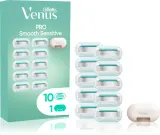 Gillette Venus PRO Smooth Sensitive - Запасные лезвия + защитный колпачок, 10 шт — фото 1