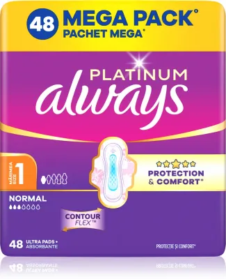 Always Platinum Normal Size 1 - Прокладки с крылышками, 48 шт