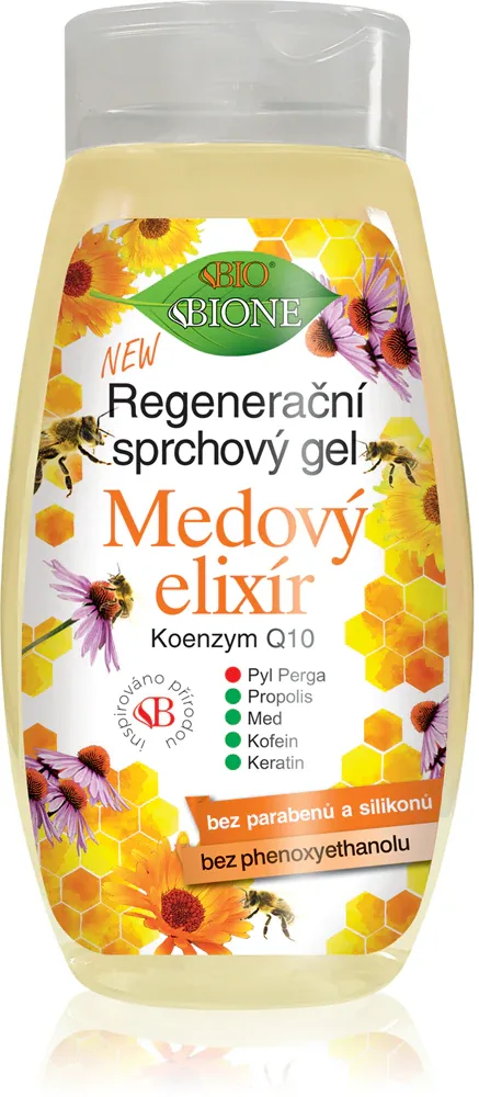 Гель для душа Bione Cosmetics Honey Elixir с мёдом и прополисом, увлажняющий, 260 мл