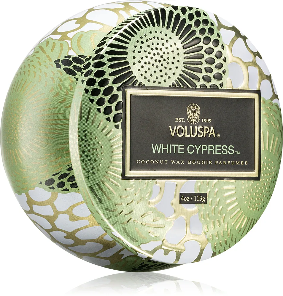 VOLUSPA Japonica Holiday White Cypress - Ароматическая свеча в банке w puszcze, 113 г
