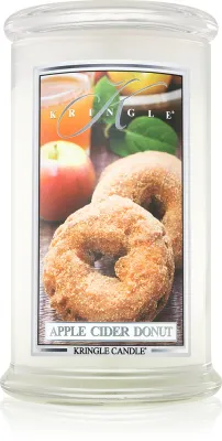 Свеча ароматическая Kringle Candle Apple Cider Donut со сладким фруктовым ароматом, хлопковый фитиль, 624 г