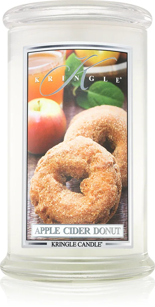 Свеча ароматическая Kringle Candle Apple Cider Donut со сладким фруктовым ароматом, хлопковый фитиль, 624 г