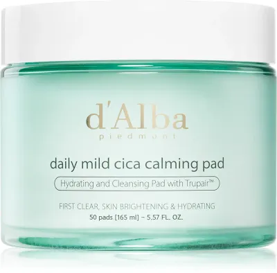 d'Alba Daily Mild Cica Calming Pad - Смягчающие влажные салфетки, 50 шт