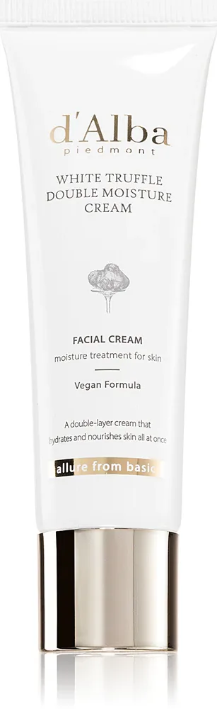 d'Alba White Truffle Double Moisture Cream - Питательный и успокаивающий увлажняющий крем для лица, 60 мл