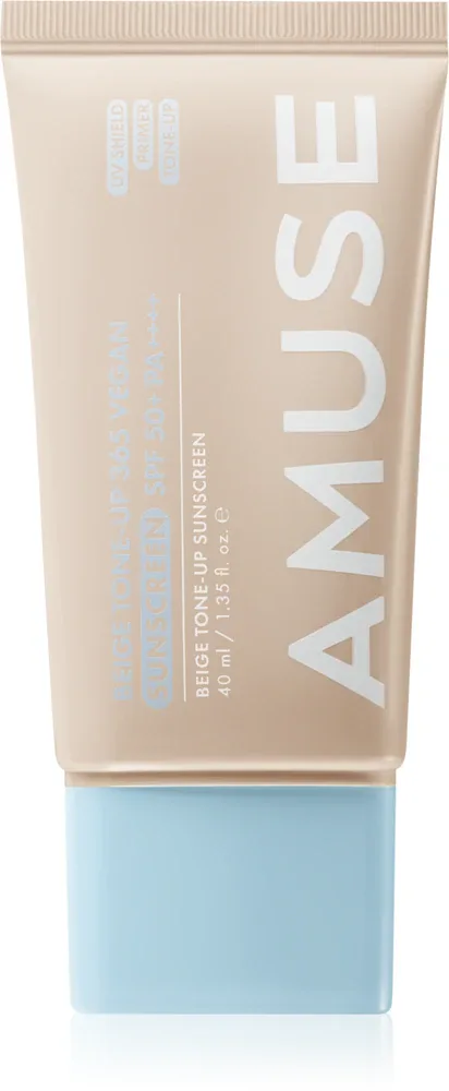 Крем тонирующий AMUSE Beige Tone-Up 365 Vegan Sunscreen солнцезащитный, выравнивает тон, 40 мл SPF 50+