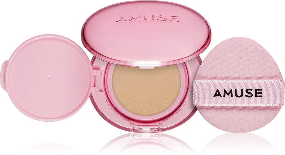 AMUSE Dew Power Vegan Cushion - Долговременное тональное средство в губке для осветления и выравнивания кожи, 15 г, оттенок 03 Honey