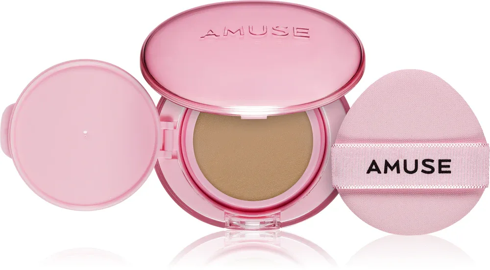 AMUSE Dew Power Vegan Cushion - Долговременное тональное средство в губке для осветления и выравнивания кожи, 15 г, оттенок 04 Tan