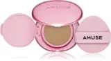 AMUSE Dew Power Vegan Cushion - Долговременное тональное средство в губке для осветления и выравнивания кожи, 15 г, оттенок 04 Tan — фото 1