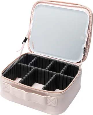 Notino Beauty Box With LED Mirror - Косметичка с зеркалом LED Pink, 1 шт