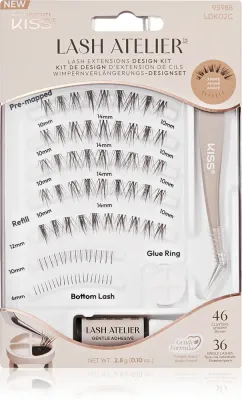 KISS Lash Atelier Desing Kit - Связка искусственных ресниц с клеем, 1 шт