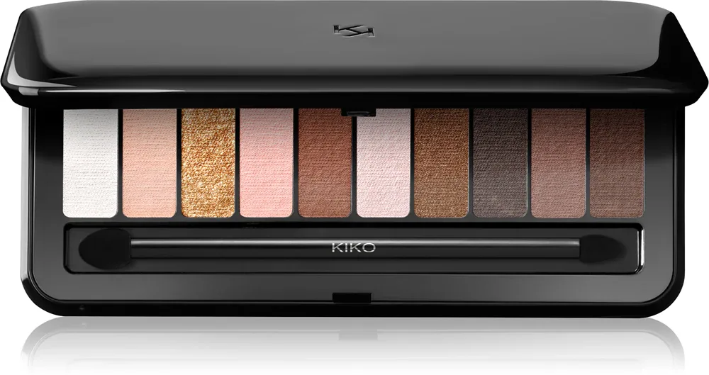 KIKO Milano Soft Nude - Палетка из 10 теней для век с кисточкой, 7.5 г, оттенок 02 Warm Tones