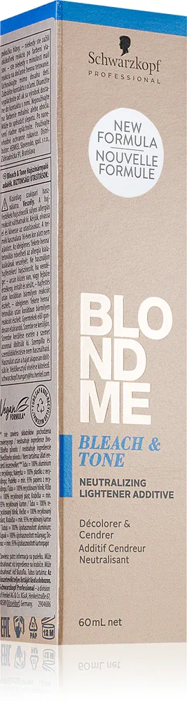 Schwarzkopf Professional Blondme Bleach & Tone - Светящее и тонизирующее средство, 60 мл, оттенок Ash Additive