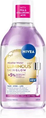 NIVEA Luminous Skin Glow - Очищающий мицеллярный лосьон с эффектом сияния, 400 мл