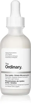 The Ordinary Rice Lipids + Ectoin Microemulsion - Легкий увлажняющий эмульсия для смягчения, 60 мл
