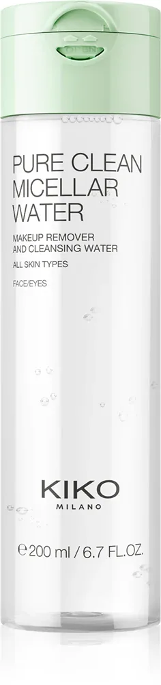 KIKO Milano Pure Clean Micellar Water - Очищающая мицеллярная жидкость для снятия макияжа для нормальной и комбинированной кожи, 200 мл