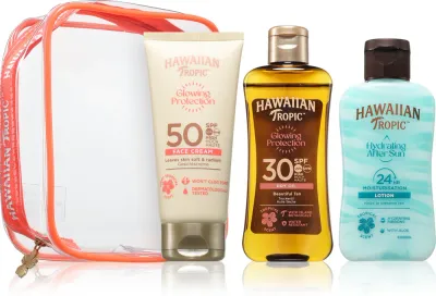 Набор косметики для загара Hawaiian Tropic Mini Trio с SPF, дорожный, 3 шт