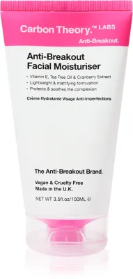 Крем для лица Carbon Theory Anti-Breakout Facial Moisturiser увлажняющий, для проблемной кожи, 100 мл