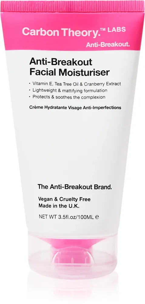 Крем для лица Carbon Theory Anti-Breakout Facial Moisturiser увлажняющий, для проблемной кожи, 100 мл