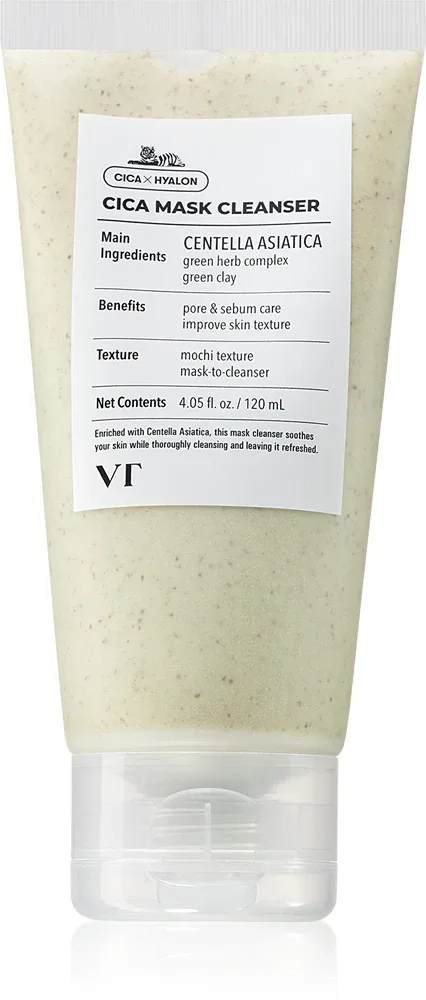 Маска для лица VT Cosmetics Cica Mask Cleanser очищающая, с глиной и центеллой азиатской, 120 мл