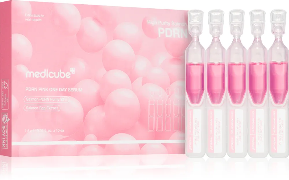 Сыворотка для лица medicube PDRN Pink One Day Serum с коллагеном и гиалуроновой кислотой, 10 шт. по 1,5 мл