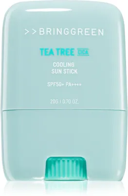 Стик солнцезащитный BRINGGREEN Tea Tree Cica Cooling Sun Stick для лица, с охлаждающим эффектом, 20 г SPF 50+