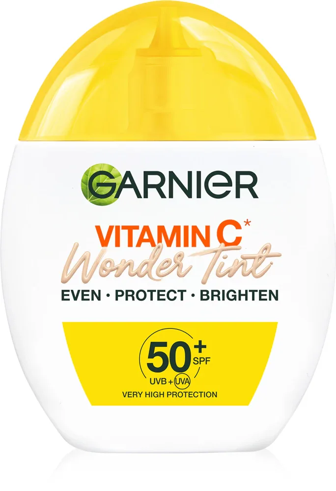 Флюид тонирующий Garnier Vitamin C Wonder Tint с фильтром SPF, увлажняющий, для всех типов кожи, 40 мл, оттенок Light