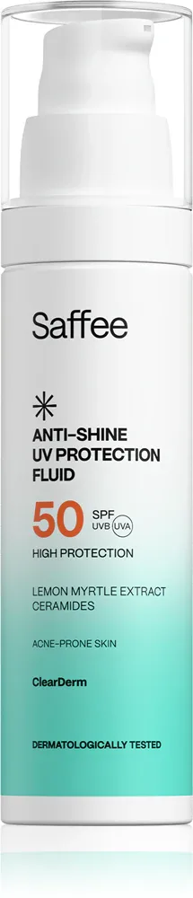 Флюид солнцезащитный Saffee ClearDerm Anti-shine UV Protection Fluid SPF 50 матирующий, для жирной кожи, 50 мл SPF 50