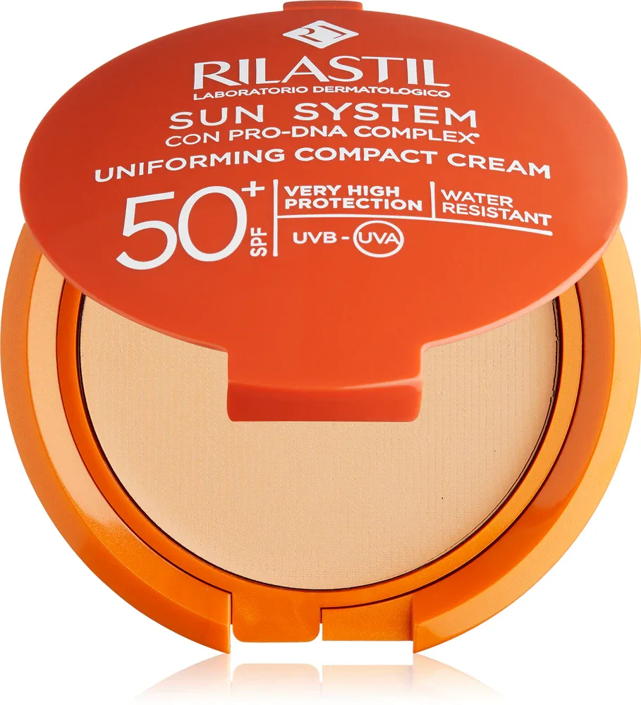 Компактный тональный крем Rilastil Sun System, SPF 50+, высокое укрытие, 10 г, оттенок Beige