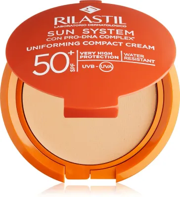 Компактный тональный крем Rilastil Sun System, SPF 50+, высокое укрытие, 10 г, оттенок Beige