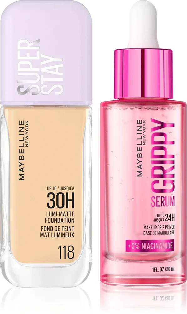 Набор для макияжа MAYBELLINE NEW YORK Make-Up Set база и тональный флюид, среднее-плотное покрытие, 2 предмета, 2 шт