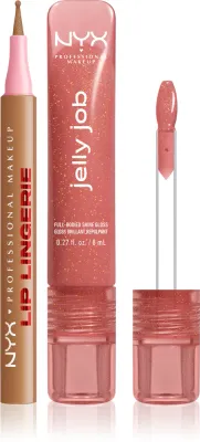 Набор для губ NYX Professional Makeup Make-Up Set с маркером и блеском, увеличивающим объём, 2 szt
