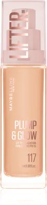 MAYBELLINE NEW YORK Lifter Plump & Glow - Тональное средство Maybelline Lifter Plump Glow флюид, среднее покрытие, 30 мл, 30 мл, оттенок 117